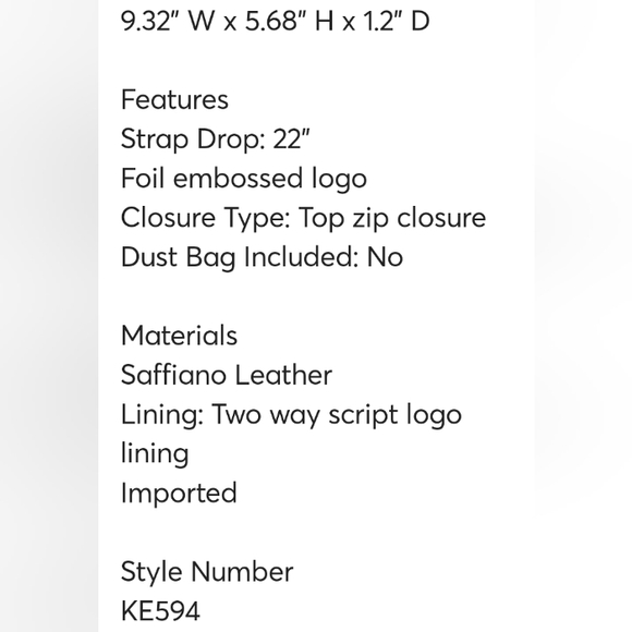 Kate Spade Sadi Crossbody NWT - Picture 6 of 6